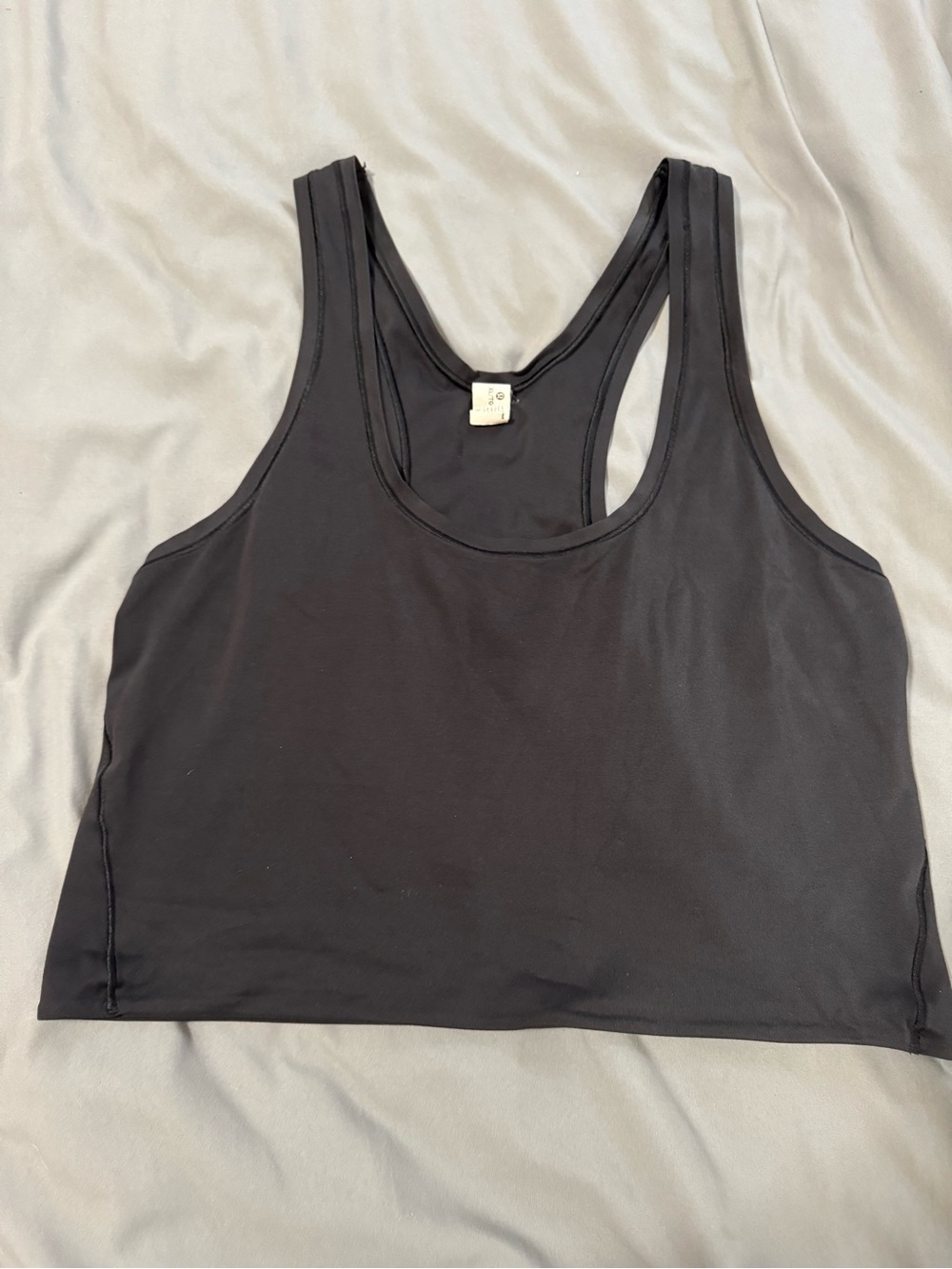 Lululemon XL Black Racerback Crop Tank Top